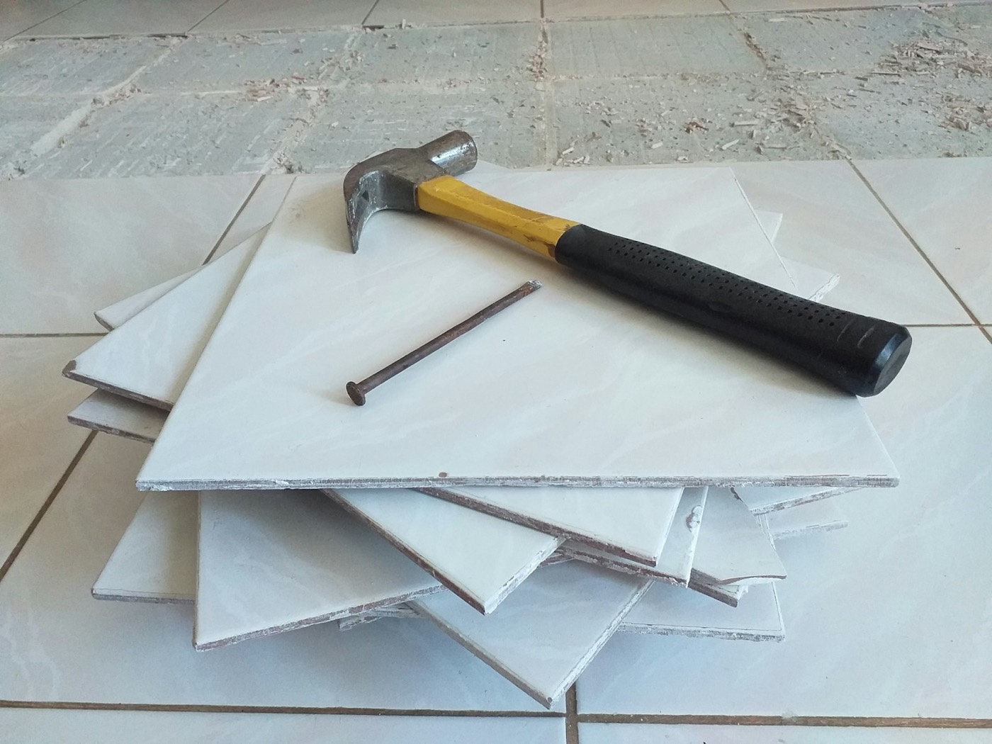 Hammer on tiles