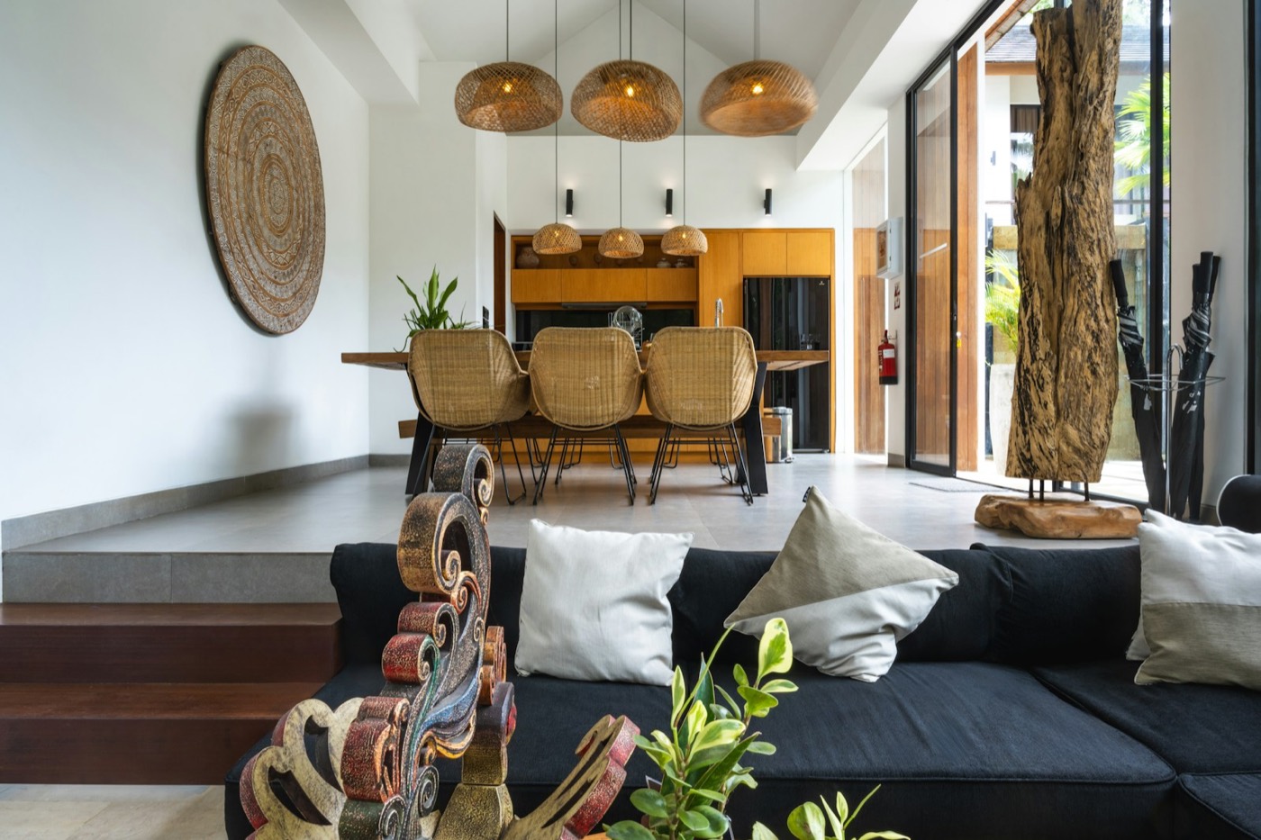 Bright living room after renovation